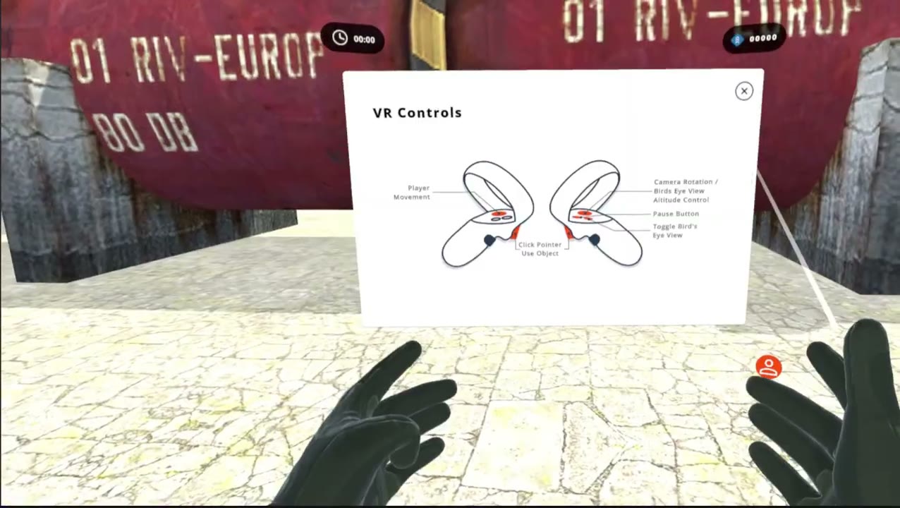 VR controls briefing