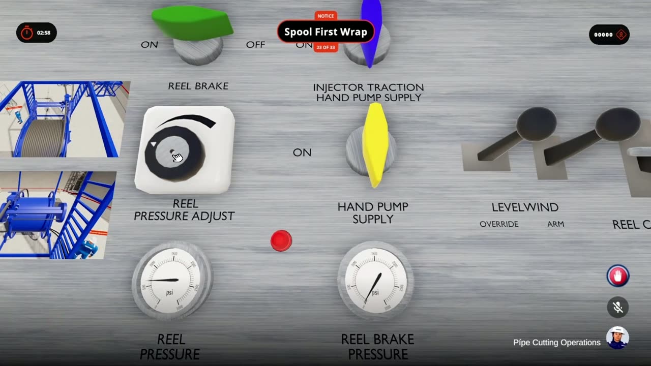 Reel control panel