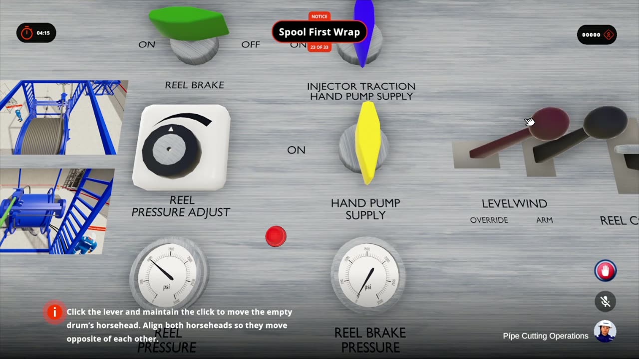 Reel brake sequence